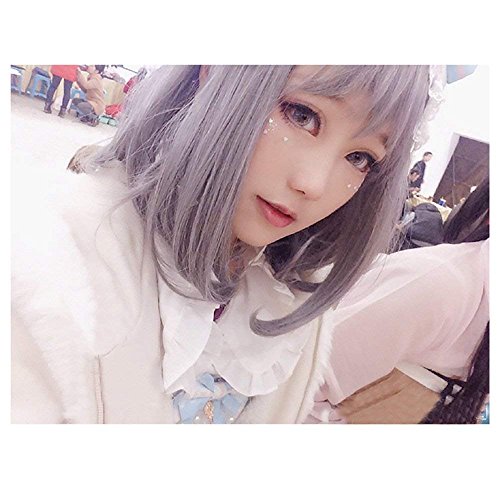 16 Inch Hair Gals Japan Harajuku Daily Hair Sweet Lolita Grey Wig Christmas Anime Cosplay Party Costume Super Natural Club Full Wigs #TOP3