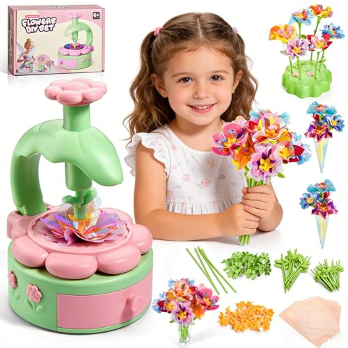 KKQ Flower Craft Kits Toys for Kids,Flower Bouquets Toys Set,Creative Handmade Craft Tool for Art Projects,Birthday Gift for 6 7 8 9 10+ Years Old Girls