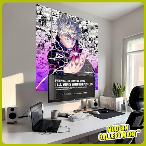 Image of MODERN GALLERY MART Pack of 20 Jujutsu Kaisen Satoru Gojo Manga Poster | A4 Size Anime Wall Art (8.3 x 11.7 inch) | Manga Posters with Glue Dots | Anime Poster for Bedroom, Living Room, Office