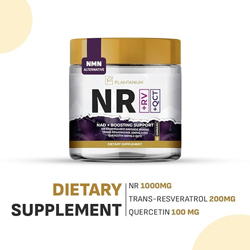 Miniatura 3 de NAD+ 1000 mg de triple acción nicotinamida ribósido (NR), trans-resveratrol 200 mg, quercetina 100 mg - Suplemento NMN alternativa para