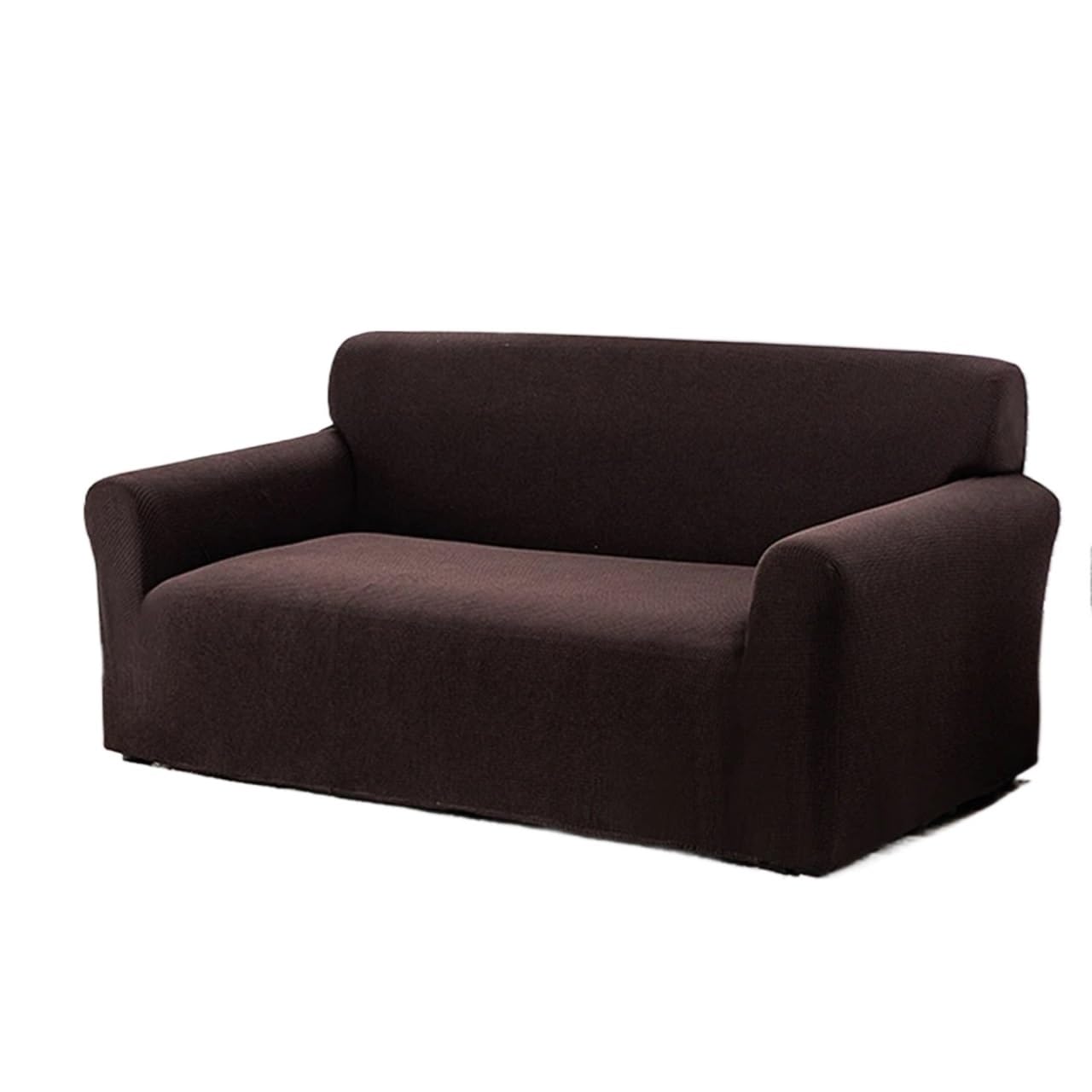 Housse de canapé imperméable 3 places café jacquard extensible pour salon d'angle