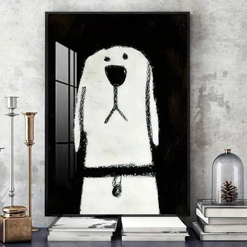 Toile chien noir et blanc XBTYKPB pour célébrer l'amour des animaux à la maison