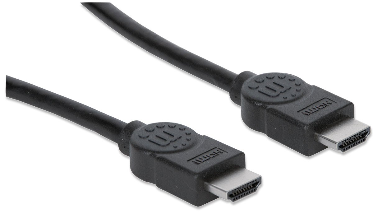 Manhattan 323260 - Cavo HDMI ad alta velocità con canale Ethernet (HEC ARC 3D 4K) da maschio a HDMI maschio schermato, 15 m, colore: Nero