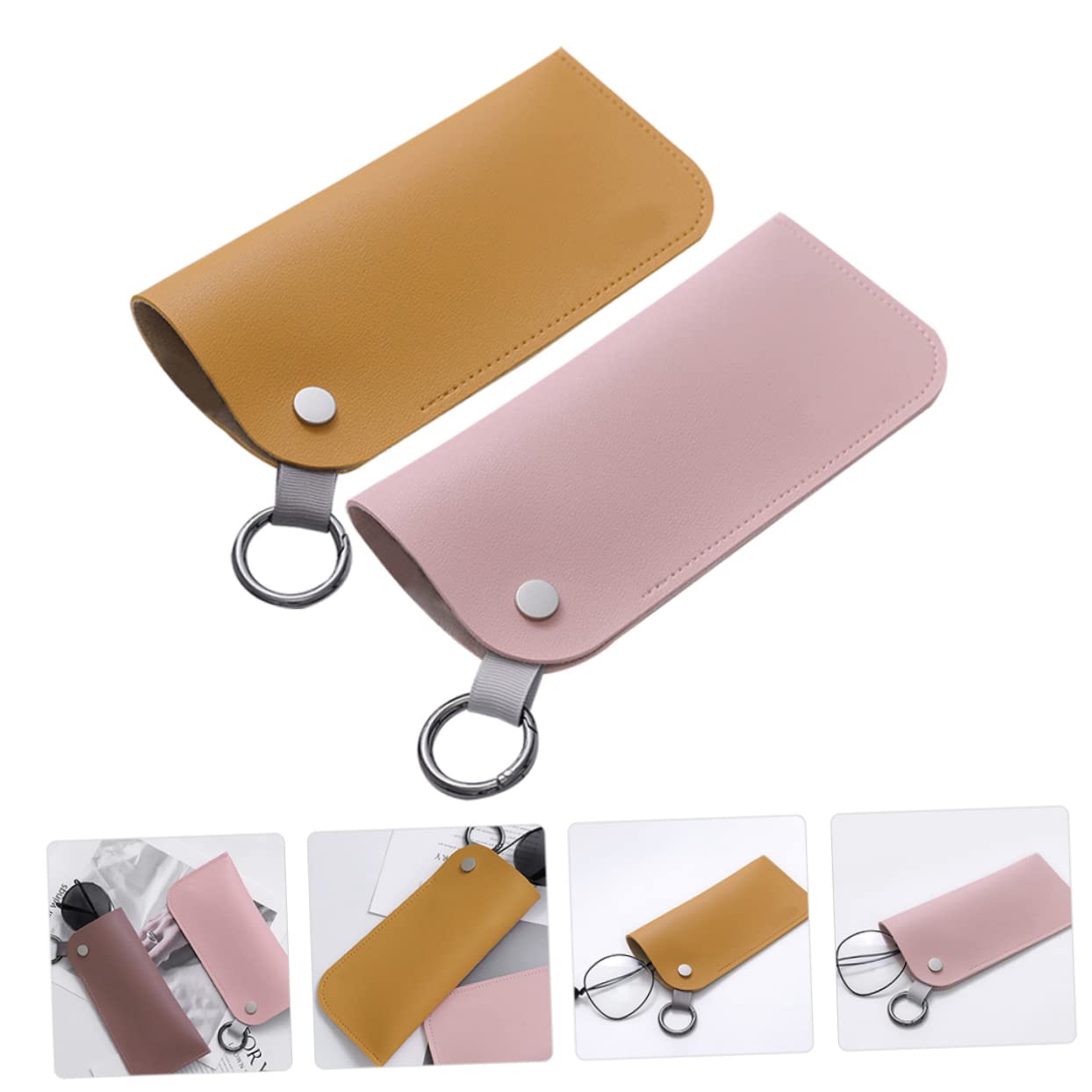 FOMIYES Estuche De Gafas De Sol De Protección Blanda Con Anillo Y Almacenar Gafas Y Accesorios