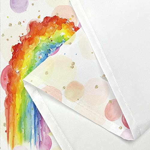 Elephant Shower Curtain, Funny Rainbow Cute Creative Kids Girls Cartoon Bathroom Curtains Colorful, Pink Gold Dotted Fabric Shower Curtain Sets With Hooks 69X70 Inches #TOP5