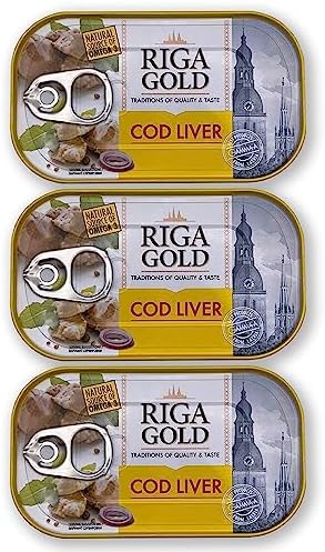 Riga Gold Cod Liver in Own Oil, 4.27 oz, Pack of 3