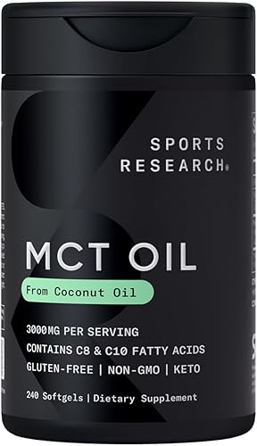 Vista 9 de Sports Research Cápsulas de aceite Keto MCT derivadas del aceite de coco, combustible Keto para el cerebro y el cuerpo, derivado de cocos sin OMG