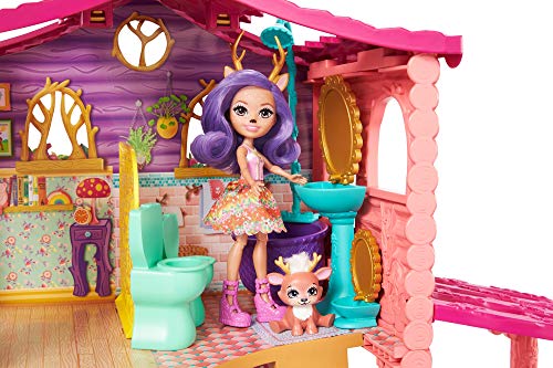 Enchantimals GWG90 - Zweistöckiges Reh-Spielhaus ( ca. 60 cm) mit Danessa Deer Puppe (15 cm), Spielzeug für Kinder ab 4 Jahren – Bild 4