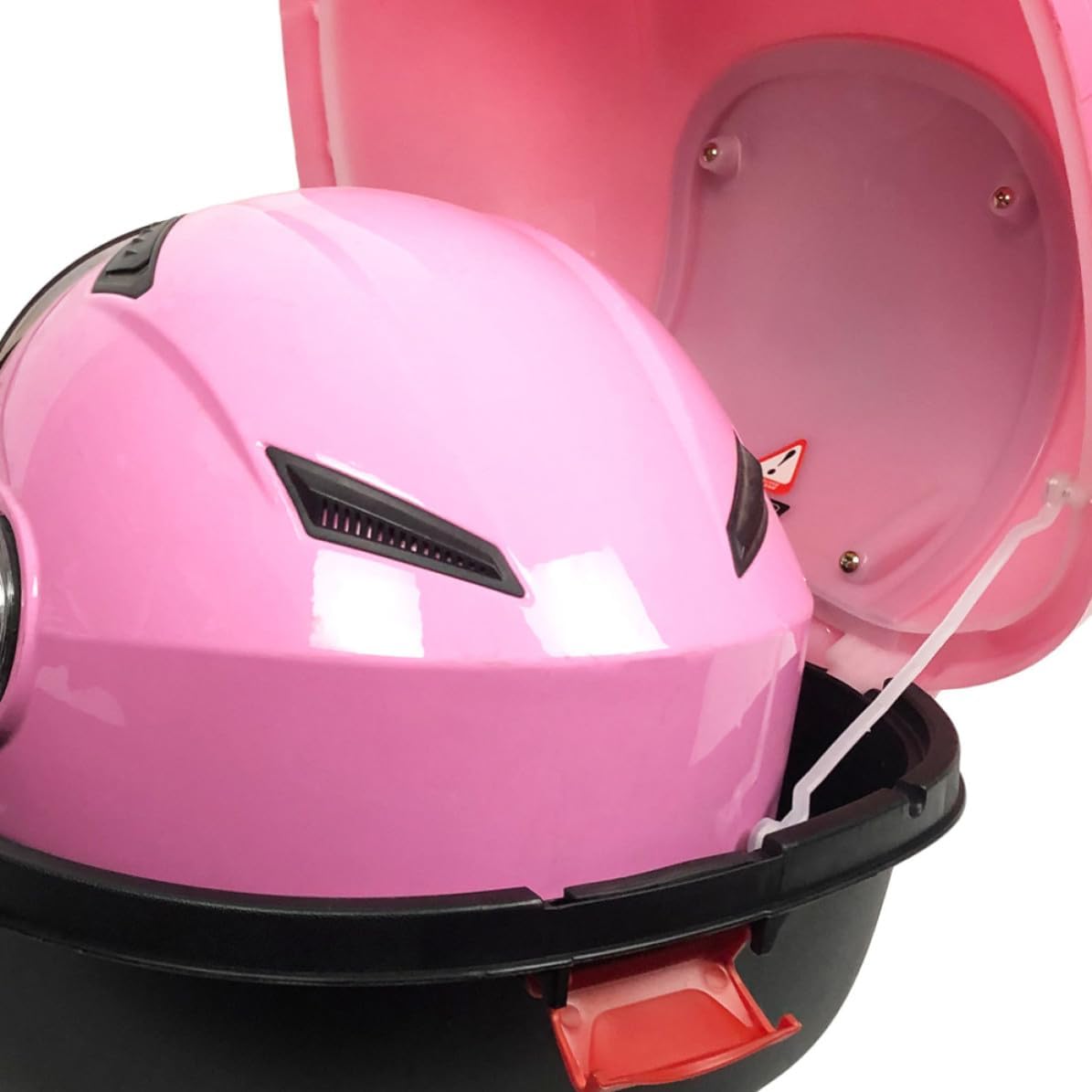 Pink Motorcycle Storage Box with Reinforced Design and Wear-resistant Pp Material Motorcycle Top Case Tail Box for Women Travel