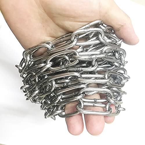 Davitu Wires & Cables - 3mm 304 stainless steel chain 1m 2m 4m 5m 6m 7m 8m 9m 10m Lengthen outdoor iron balcony clothes chain dog chain - (Length: 7m, Specification: 3mm)