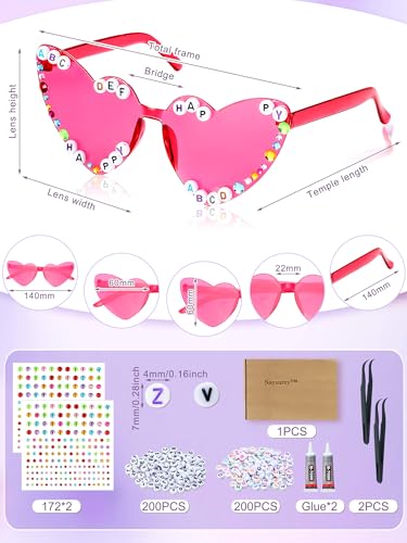 20 Pairs DIY Heart Sunglasses Kit in My Era Popular Singer Party Favors Rainbow Cat Eye Shaped Friendship Sunglasses for Girls Women2