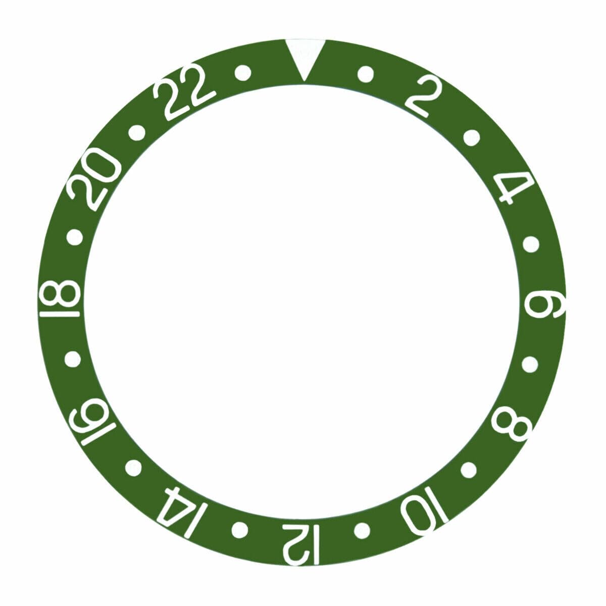 Ewatchparts Bezel Insert Compatible With 40mm Invicta Pro Diver Automatic Watch Green With Silver Font