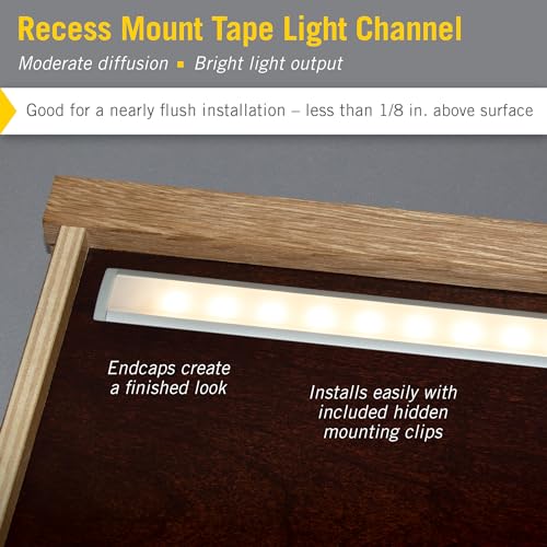 Image of Armacost Lighting LED Tape Light Mounting Channel, Recess Mount, Silver 5-Pack 960052N