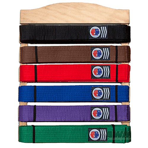 Martial Arts Belt Display Wooden Wall Rack Holder for Karate Taekwondo