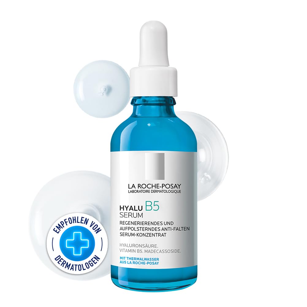 La Roche Posay Anti-Falten-Serum, Für normale bis empfindliche Haut, Regenerierend und Aufpolsternd, Mit Vitamin B5, Madecassosiden und Hyaluron, HYALU B5 Serum-Konzentrat, 30 ml | Für alle Hauttypen, aufpolsternde und reparierende Wirkung, strahlende Hau