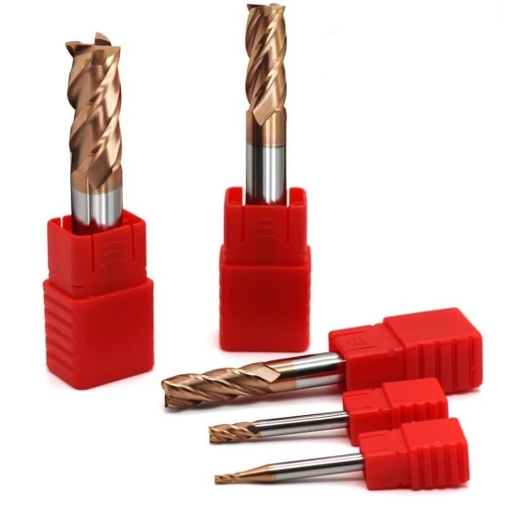 Fresa de acero de tungsteno con revestimiento de aleación de 1 pieza - CNC HRC55 Kit de fresa de metal for desbaste de esquinas for fresadora Endmil, 6R1.0x20Cx50L(10R0.5x40Cx100L)