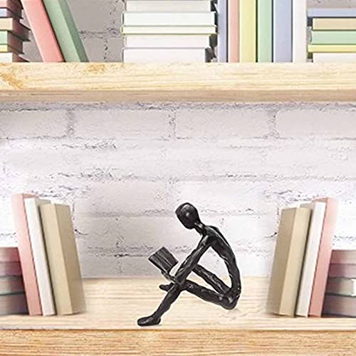 Aesthetic Decoration Art Sculptures, Modern Accents Figurine Resin Sculpture Of Person Reading A Book Reading Bookend For Home Office Table Desk Decor #TOP3