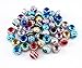 Honbay 50pcs 13mm Mix Color Pattern Aluminum Carving Spacer Beads Metal Loose Beads for Jewelry Making
