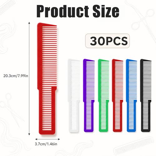 Set de 30 Peines de plástico para barbería coloridos miniatura 2