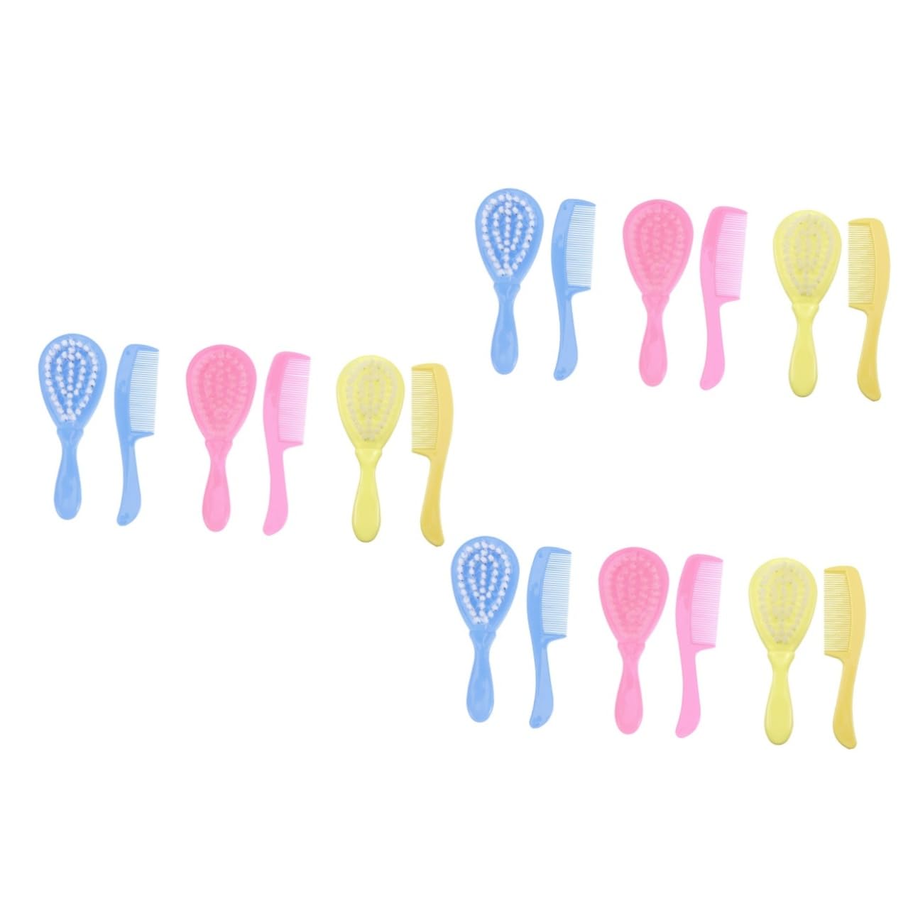 Balacoo 18 Pcs 3 Sets Infant Combs Brushes Baby Bathing Hair Brush Set Boys and Girls Hair Comb Pp Material Safe for Babies Random