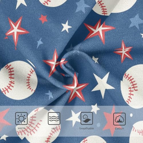 Wusikd Baseballs Stars Girls' Underwear Cotton Girls Briefs Soft Toddler Underwear 2T3