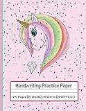 Unicorn Kindergarten Writing Paper with Lines ABC for Kids: Blank Handwriting Practice Paper with Dotted Lines