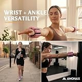 Amonax Regulowany Zestaw Obciążników Na Kostki I Nadgarstki, Fitness Obciążniki Na Nogi Dla Kobiet I Mężczyzn, Para 0,5 Kg / 1 Kg Do Treningu Siłowego, Ciężarków Do Pilatesu, Biegania, Pływania