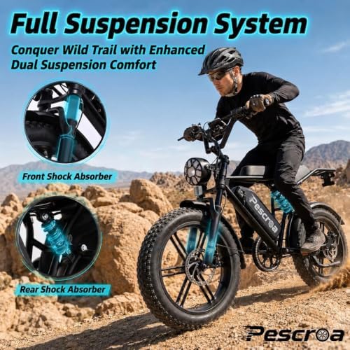 Electric Bike for Adults,2000W Peak 20" Fat Tire Ebike 28MPH 65/120 Miles image 9
