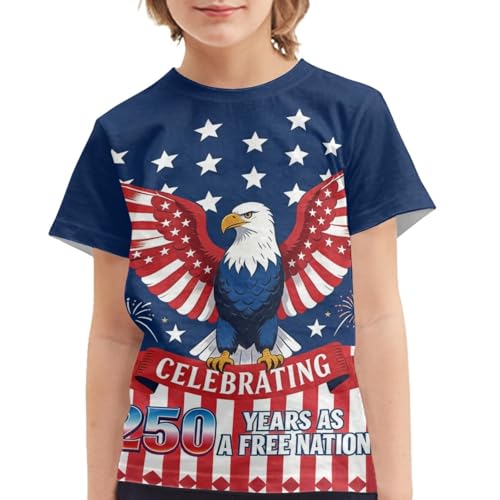 Image of Kids Graphic T-Shirt Boys Girls Novelty Tees Top Short Sleeve Shirts Summer Blouses 3-16