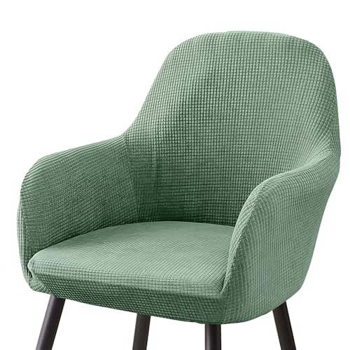 Stuhlhussen mit Armlehne Samt, Sessel Schonbezug MaisköRner, Elastischer Stuhlbezug, Stuhlhussen Bezüge Universal, Bezug Stuhl Abnehmbare für Esszimmer Wohnzimmer Hochzeit Deko (Erbsengrün)