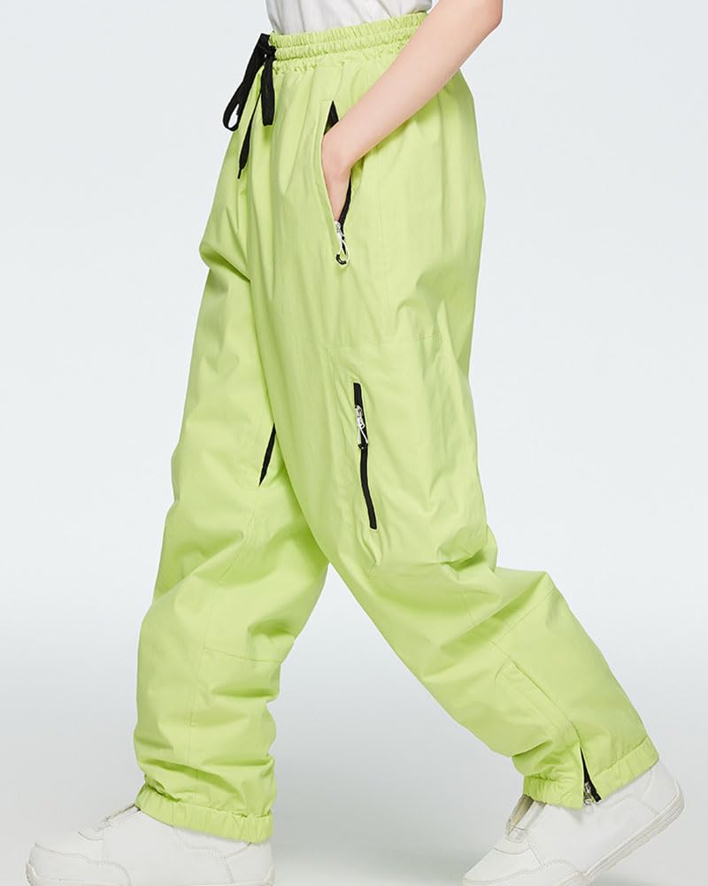 Pantaloni da Neve Uomo Softshell Trekking Impermeabile Invernali Escursionismo Pantaloni da Snowboard Larghi da Sci Tasca con Cerniera
