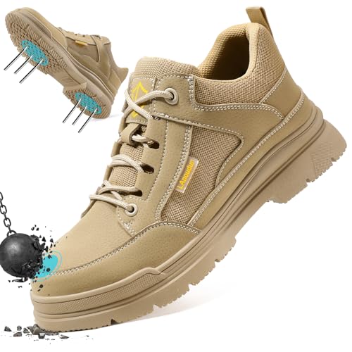 Image of Steel Toe Shoes for Men Lightweight Puncture Resistant Safety Footwear Work Shoes Men Safety Work Shoe Comfortable for Construction Warehouse Jobs