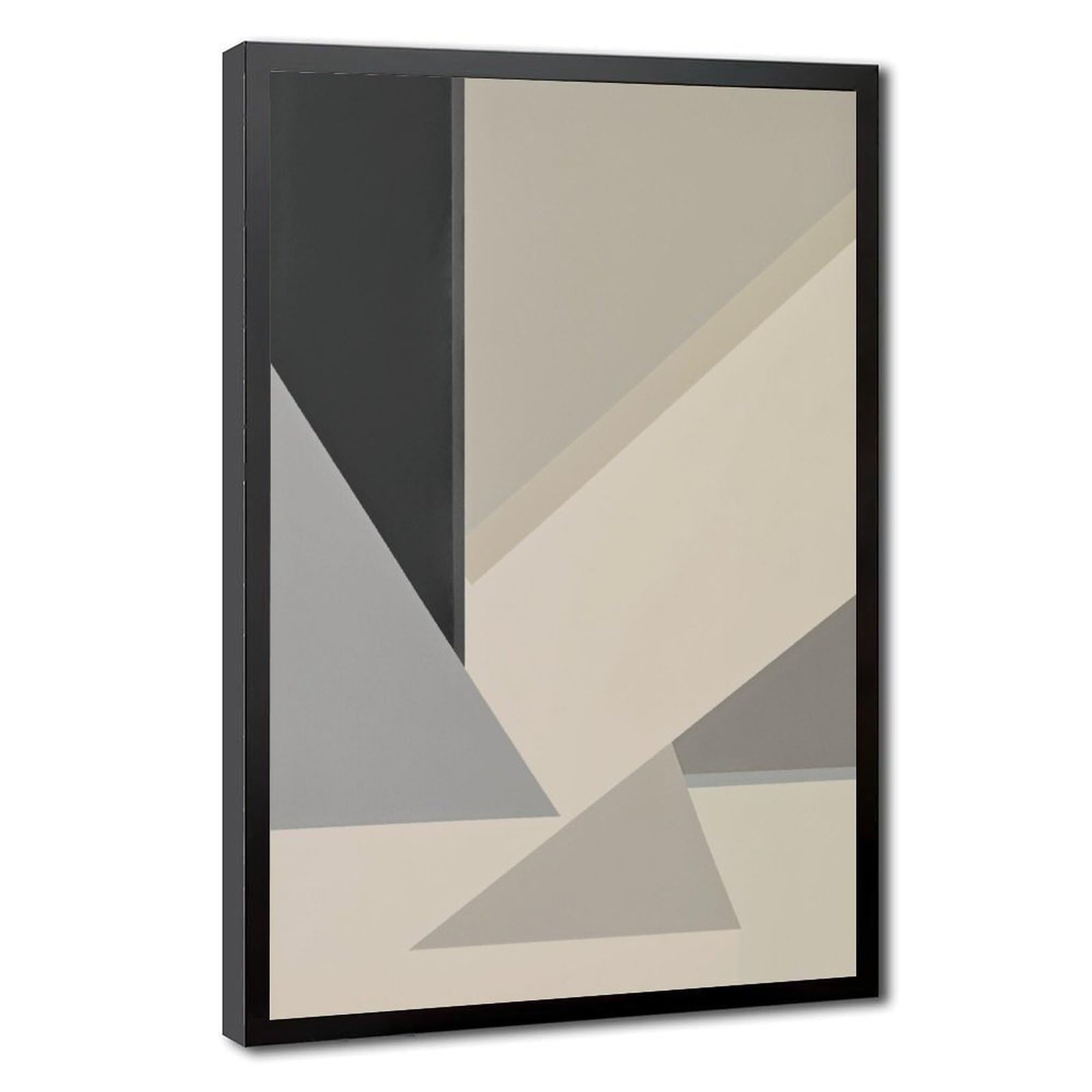 Mnyuein Neutrales abstraktes und minimalistisches Poster, 2 Leinwand-Poster, Schlafzimmer-Dekor, Sportlandschaft, Büro, Raumdekoration, Geschenk, schwarzer Rahmen, 40,6 x 61 cm (L x B)
