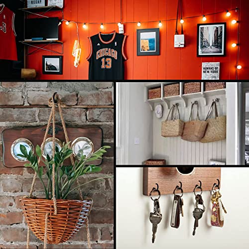 Argojolo Ceiling Hooks – Vinyl Coated Screw Hooks – 1-1/2 Inches Cup Hooks – Screw-In Hooks – 20 Pack – Black #TOP5