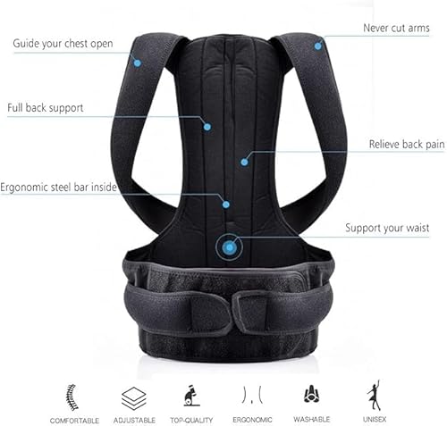 Cinta Postural Corretor ajustável Postura Colete Lombar Coluna (G)