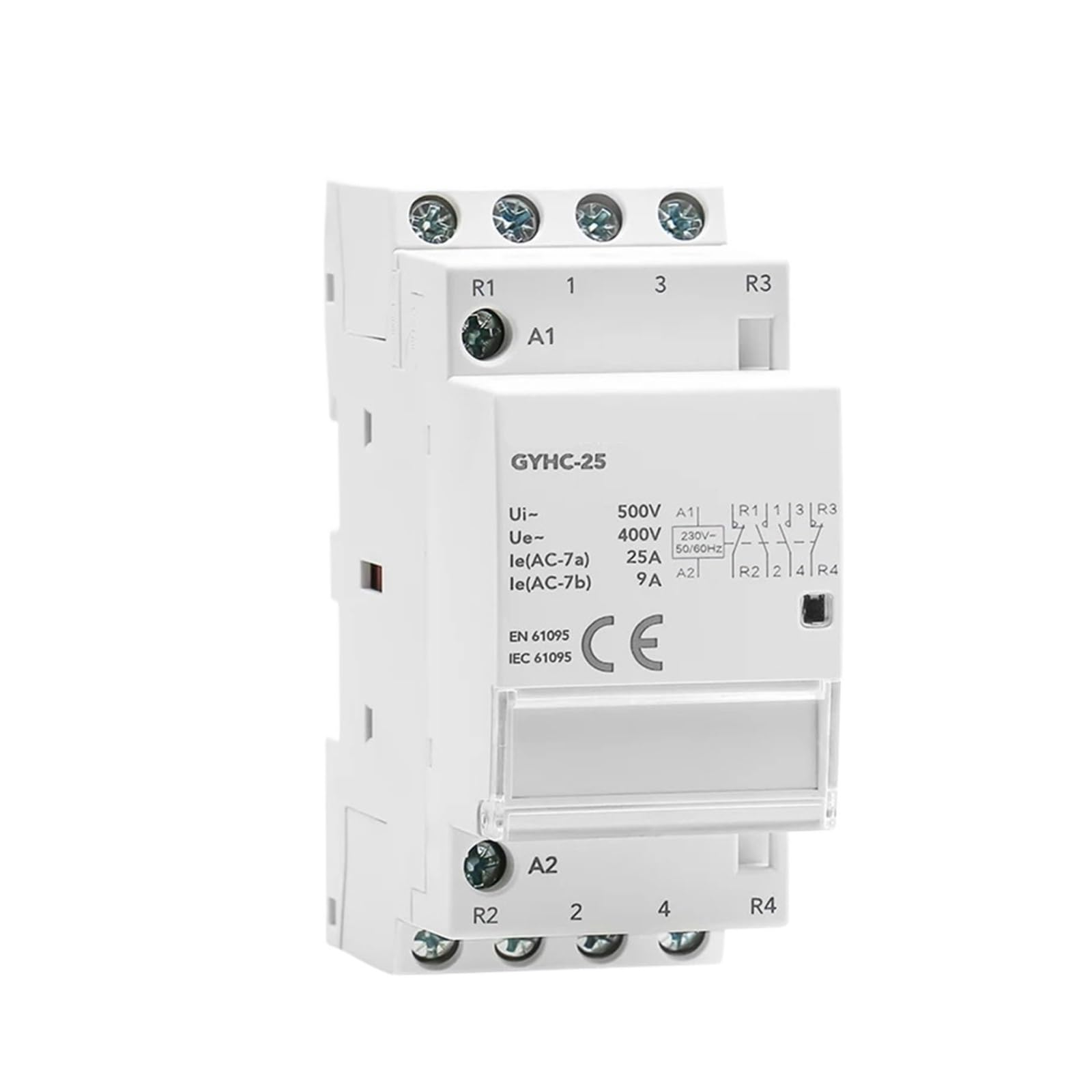 Contactor doméstico modular de carril DIN AC230V 4P 25A 4NO 2NO 2NC 3NO 1NC 50/60Hz(4P 25A 2NO2NC)