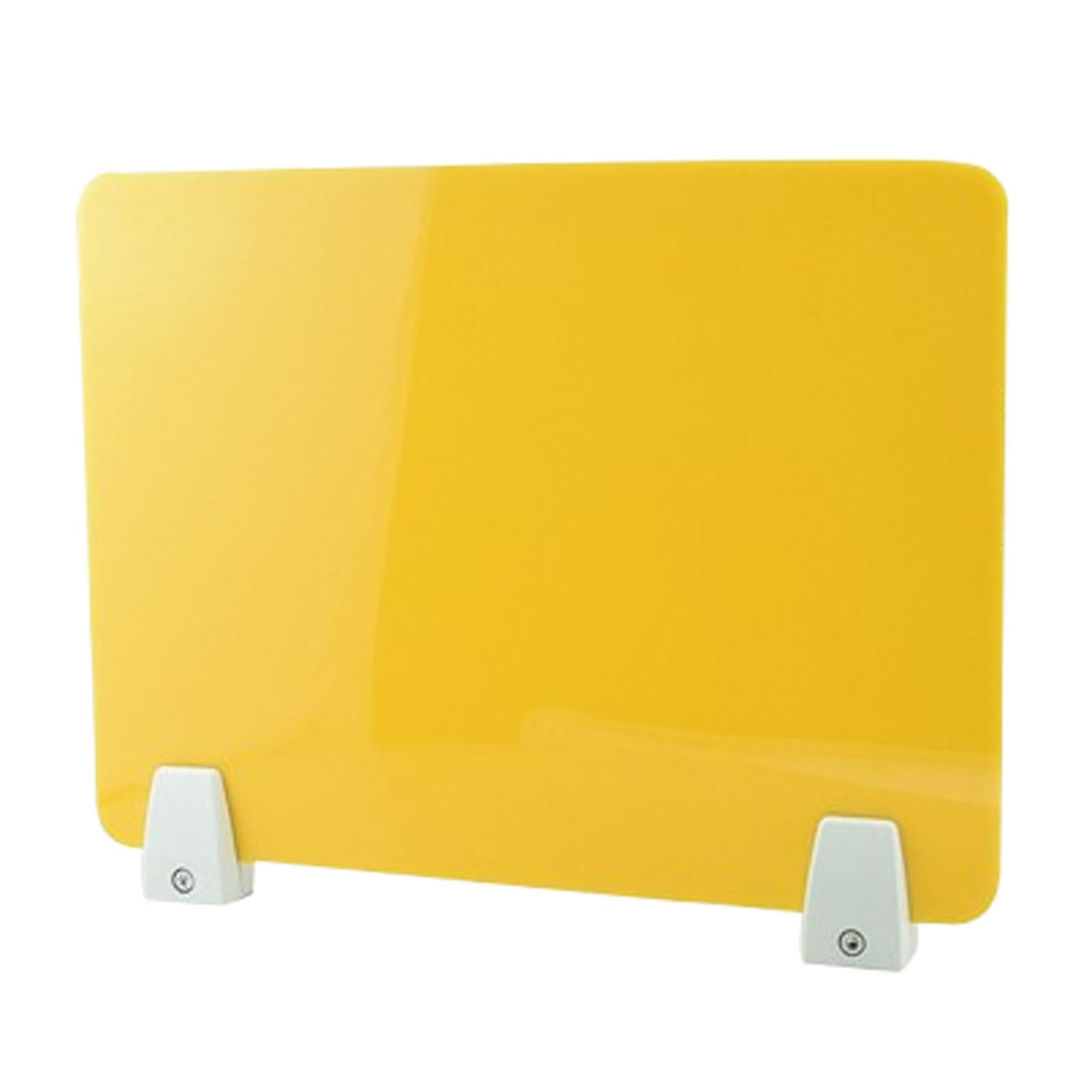 GBRJUYF Acryl Desk Divider with Clip - Yellow 30x80cm, Protective Screen for Office & School, Sneeze Guard Partition for Student Exams & Workspaces, Practical Acrylic Separator