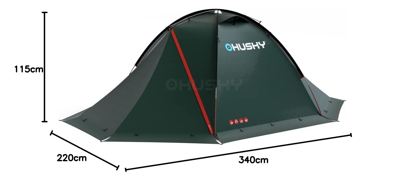 HUSKY 赤 山岳テント キャリーバッグ付き HUSKY 赤 山岳テント キャリーバッグ付き