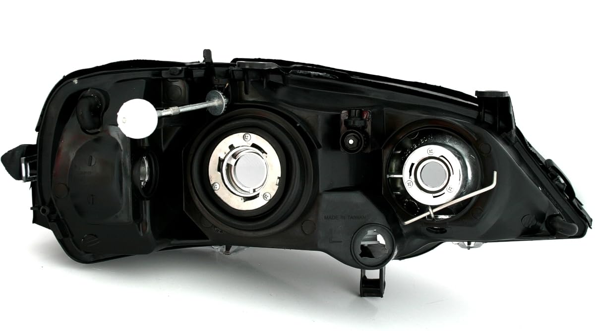 Scheinwerfer Set in Schwarz für Opel Astra G (2/1998-1/2005, außer Xenon) | Aftermarktet, Upgrade, Tuning, Halogen, H7, HB3, links, rechts, Klarglas, vorbereitet für elektr. LWR,