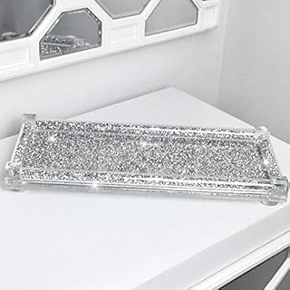 Touch of Vogue® diamond crushed Tray Trimmings Crystal Filled Diamond Kitchen Silver