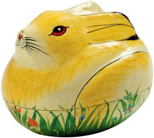 Papier Mâché Painted Bunny Box - Easter Decoration or Trinket Box