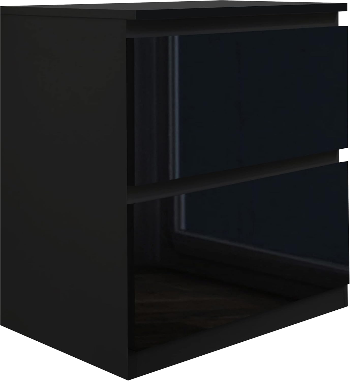 Blisswood High Gloss Chest of Drawer, 2 Drawer Bedroom Chest of Drawer