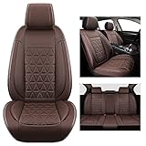 YUHCS Full Set Car Seat Covers - Faux Leather Non-Slip Vehicle Cushion Cover, Waterproof Car Seat Pr