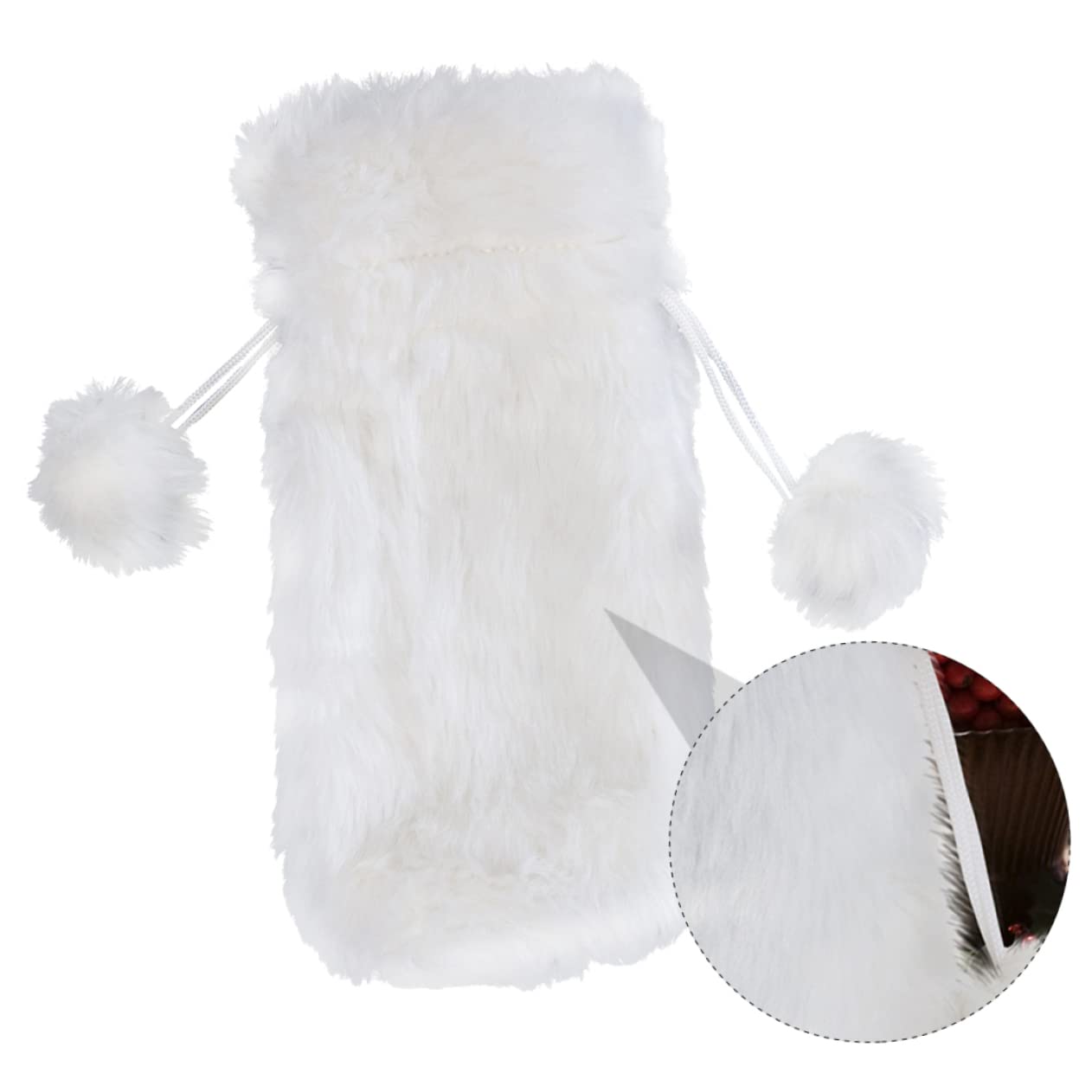 Ciieeo 6 Piezas 1 Juego Bolsa de Botella de Vino de Peluche Vino de Navidad Cubre Bolsas Bolsa de White Bolsas de Ropa de Botella Decorativa Adornos de Mesa 1.