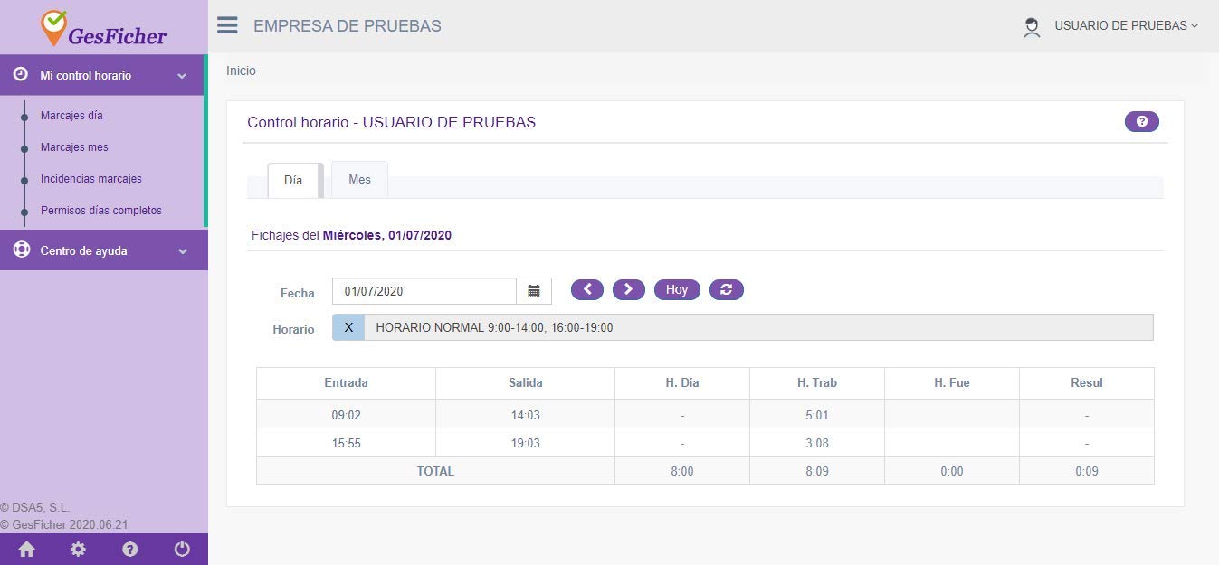 GesFicher. Programa de control horario. Licencia 5 usuarios, 1 año (+3 meses extras por Black Friday). Envío inmediato a través del servicio de mensajes de Amazon