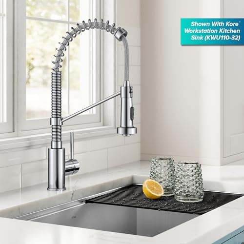 Image of KRAUS Bolden Commercial Style 2-Function Single Handle Pull Down Kitchen Faucet in Chrome, KPF-1610CH (Pack of 1)