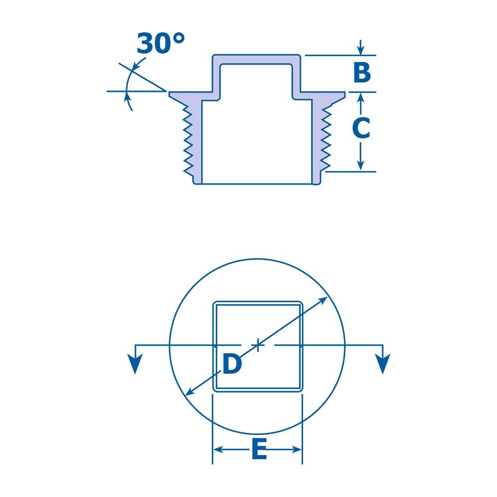 Square Head Flanged Plugs for NPT Threads - PP Square Head Flanged Plug For 3/4-14 NPT Threads Red (Dark) PP MOCAP SFPN0750RD4 (qty2000)