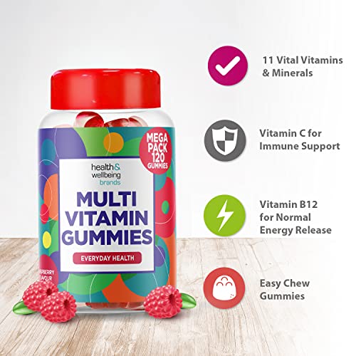 Multivitamin 120 Gummies -Raspberry Flavour Adult Gummy with 11 Vital Vitamins & Minerals - Vitamin D, Zinc, Vitamin C + B - Health + Immune Support - 4 Months Supply by Club Vits - Image 6