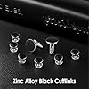 kclkda 8Pcs Black Cufflinks for Men, Classic Cuff Links Mens Groom Father Husband Boyfriend Tuxedo Studs Set, Cufflinks Jewellery Set for Wedding Banquet Business Birthday Valentine Day Father 's Day #1