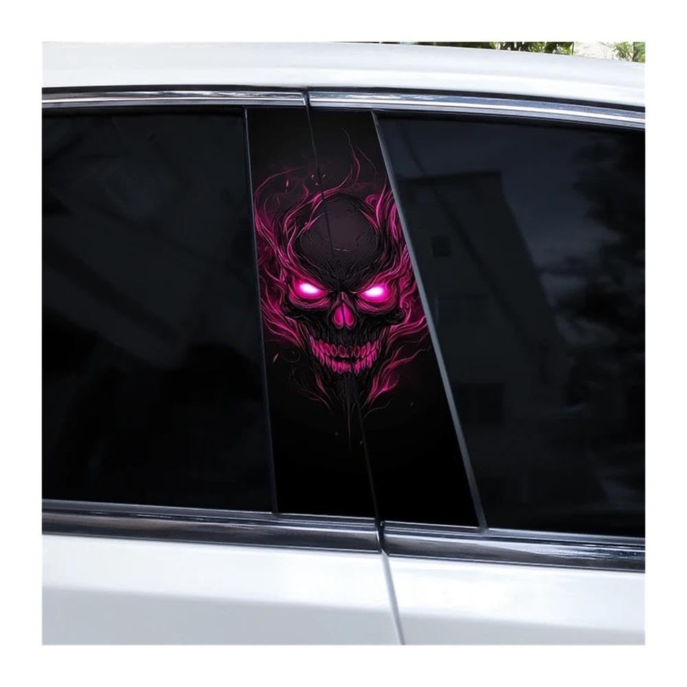 Bertdcx B Skull Car Window Pillar Sticker Door Vinyl Auto Parts(B)